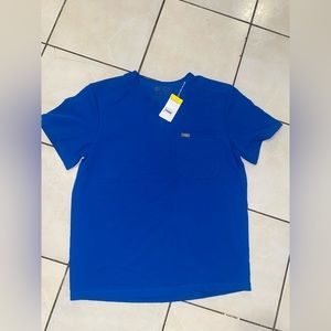 FIGS Men 2 Pocket Scrub Top Size Large Blue Medical Double Pocket